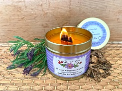 All natural beeswax candle with lavender and cedarwood by Gabriella Oils