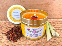 All natural beeswax candle with lemongrass and clove by Gabriella Oils