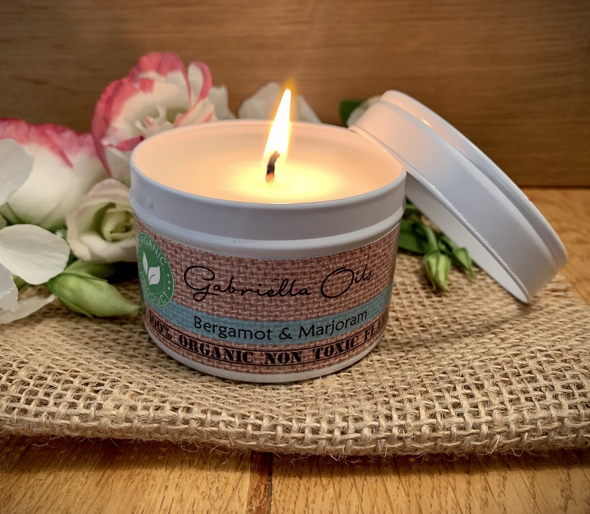 All natural coconut candle with bergamot and marjoram by Gabriella Oils