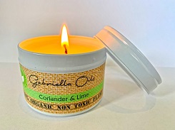 All natural coconut candle with coriander and lime by Gabriella Oils