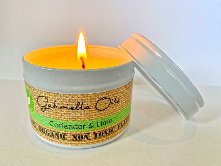 All coconut beeswax candle with coriander and lime by Gabriella Oils