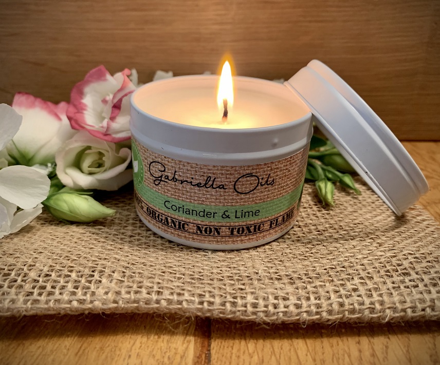 All natural coconut candle with coriander and lime by Gabriella Oils
