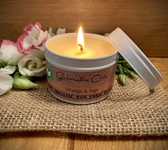All natural coconut candle with orange and sage by Gabriella Oils