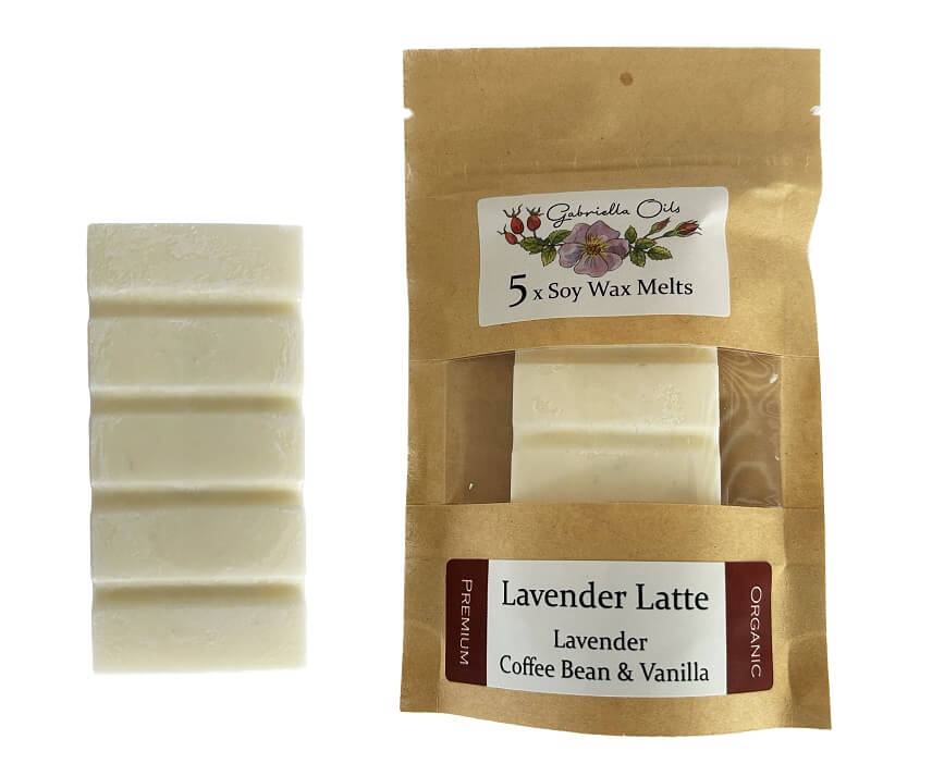 Lavender Latte wax melt. With essential oils of lavender, coffee and vanilla.