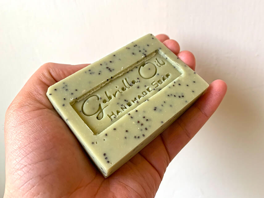 Traditional handmade soap with poppyseeds and dill